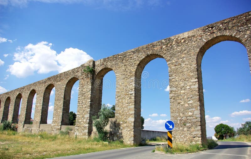 Evora aqueduct, Portugal. royalty free stock photography
