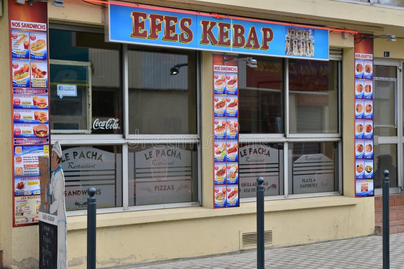 Evreux, France August 20 2015 a Turkish Restaurant Editorial Stock