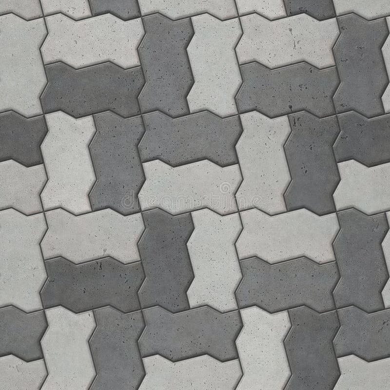 Dichromatic interlocking blocks paving, seamless texture.