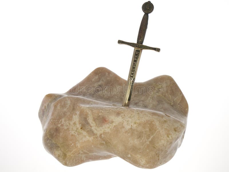 Excalibur sword in a rock stock image. Image of night 30024749