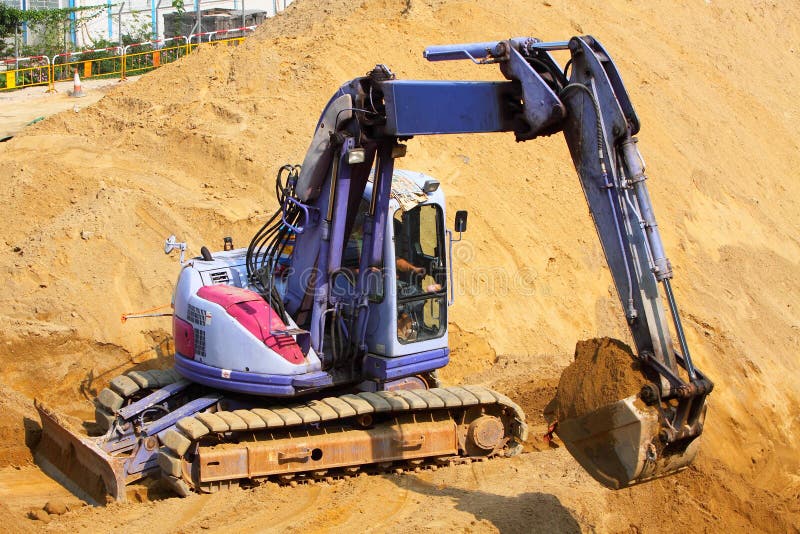 purple excavator toy