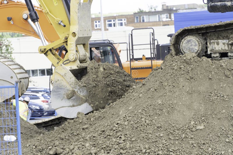 Sand And Bucket On Building Site Stock Photo Image of tools, building
