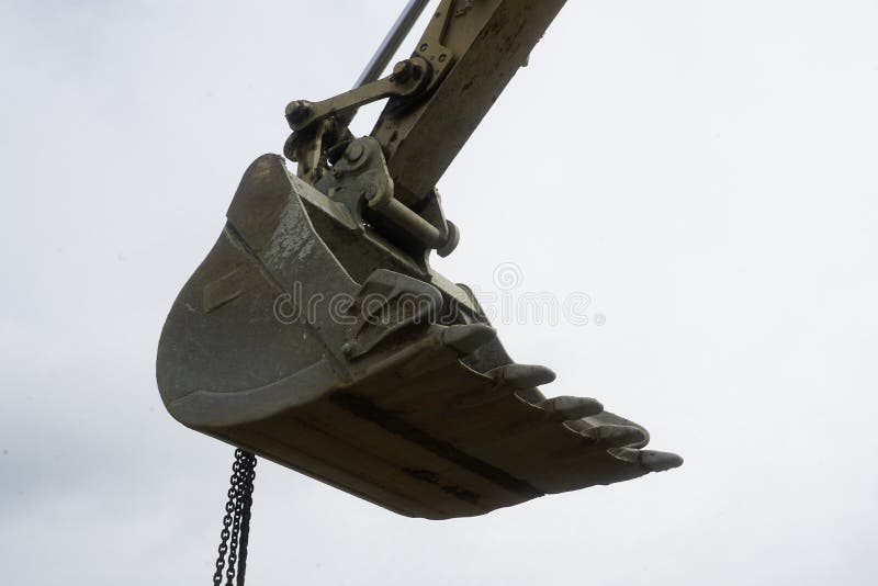 Excavator Bucket. Bucket of an Excavator on a Construction Site. Detail