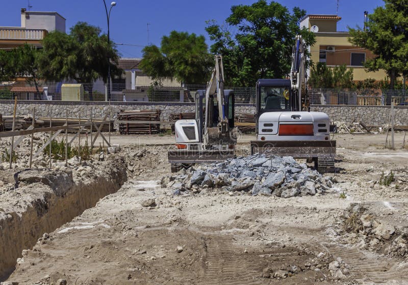 Excavator with Demolition Hammer Stock Photo Image of hammer