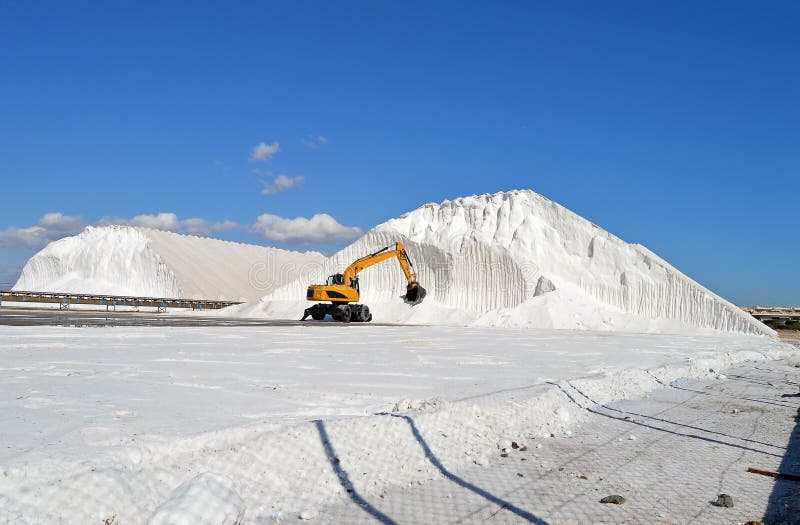 Excavator Digging Salt JCB Excavating Mountain Stock Photo Image of