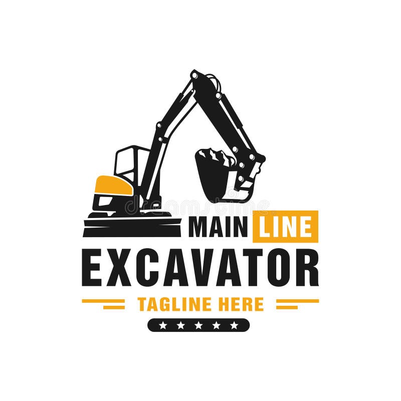 Excavator Heavy Equipment Illustration Logo Stock Vector Illustration