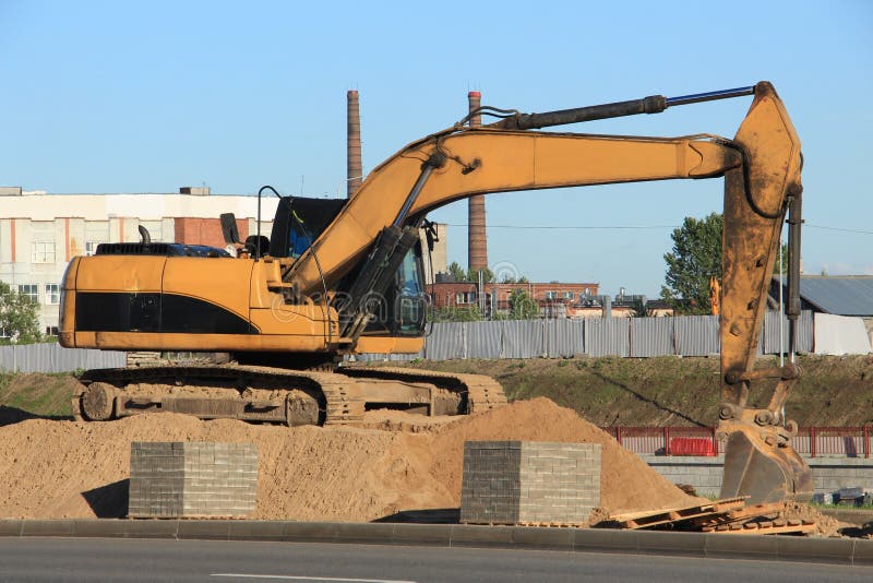 Excavator with Large Bucket Stock Photo Image of equipment, large