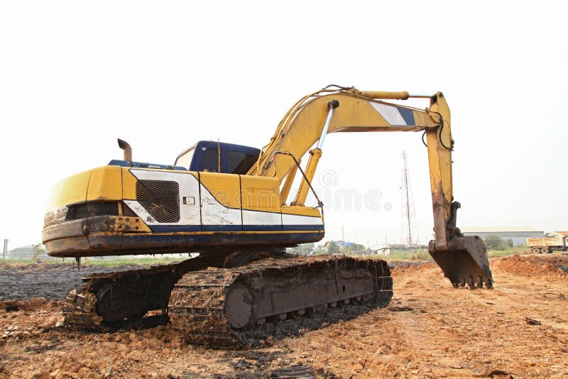 Excavator Loader with Backhoe Stock Image Image of blade, cast 22083889