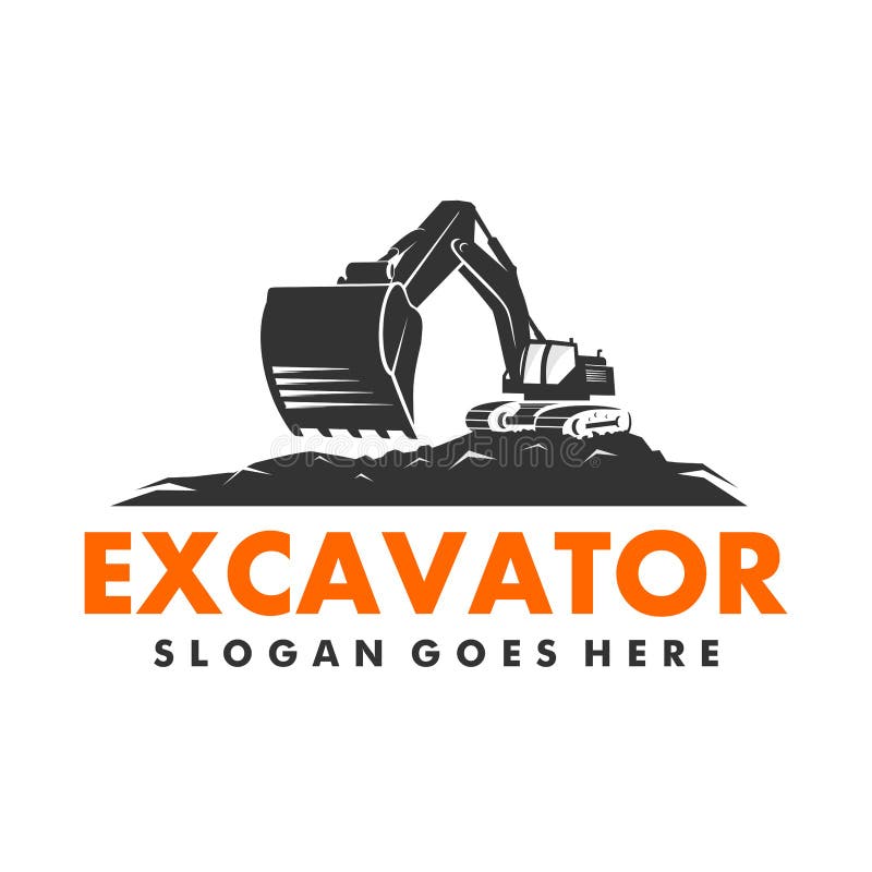 Excavator and Backhoe Logo Vector Template Stock Vector Illustration