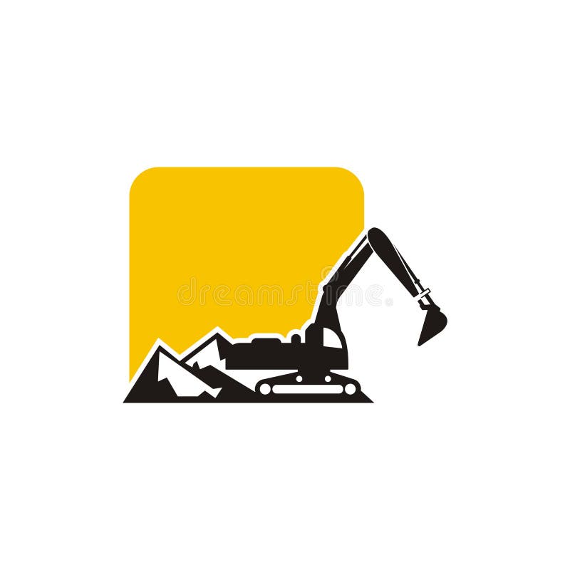 Excavator Logo Design Inspiration Stock Vector Illustration Of