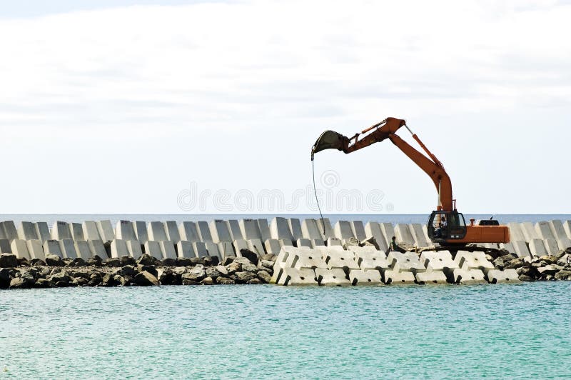 Excavator machine working