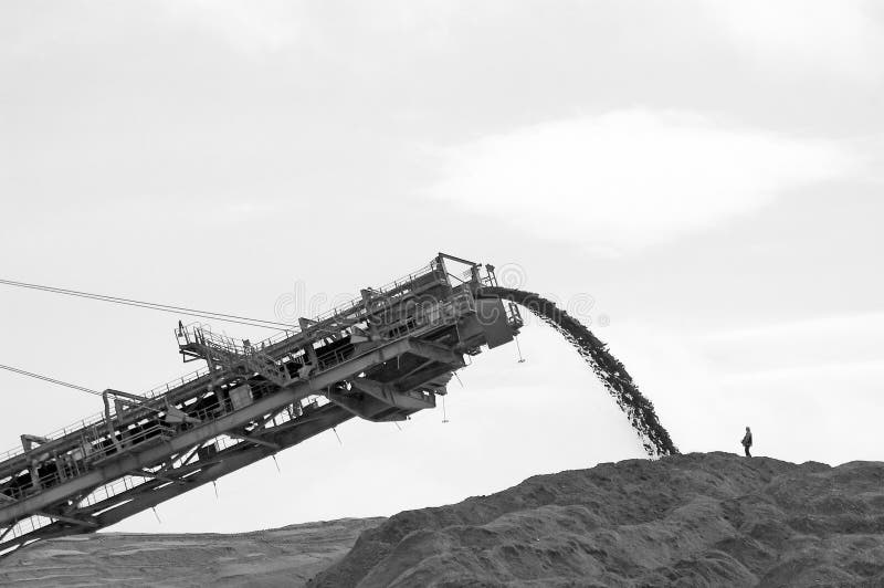 Excavator and Man Black White Stock Image Image of sand, fuel 5832901