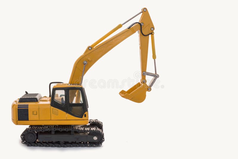 Excavator loader model on white background. Track hoe construction excavator stock images, royalty-free photos and pictures