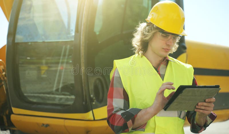 Excavator operator stock image