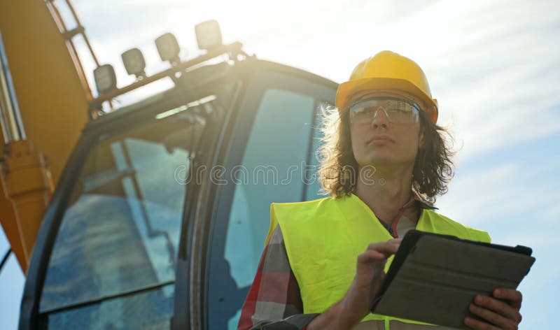 Excavator operator royalty free stock image