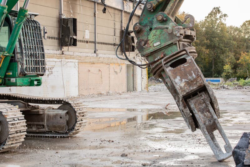 Excavator Rips Off a Building Stock Image Image of excavator, rips