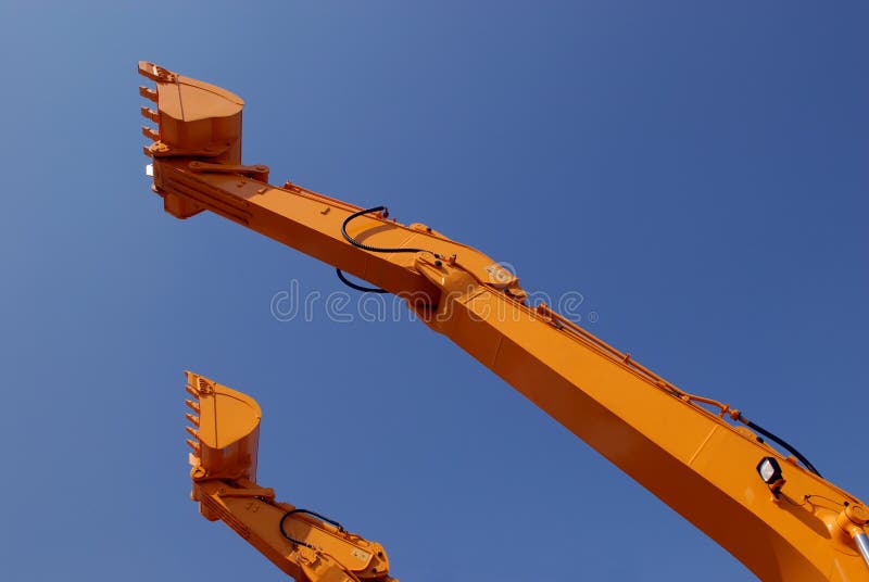 Excavator scoop in sky stock photo. Image of bucket, digging 3360630