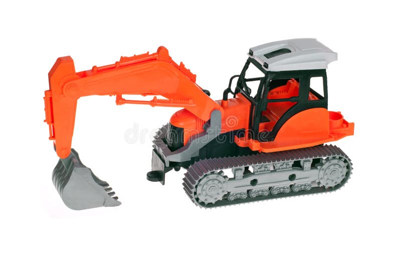 Plastic excavator toy stock photo. Image of tractor 168104620
