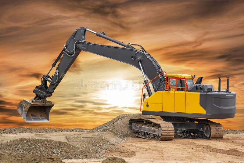 Excavator at work on construction site