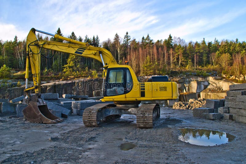 Excavator By Ystehede Quarry Stock Photo Image of europe