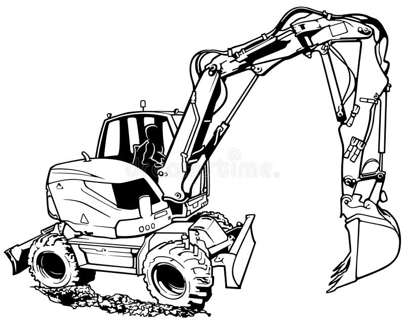 Excavatrice Machine dans le travail illustration de vecteur Excavatrice Machine dans le travail illustration de vecteur