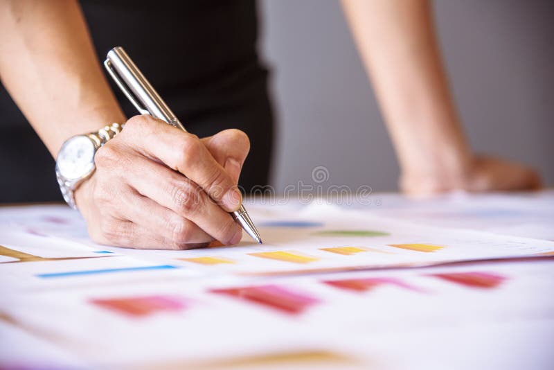 Excel graph with Spreadsheet Document showing Information Financial Startup Concept. Financial Planning making Accounting Database royalty free stock photography