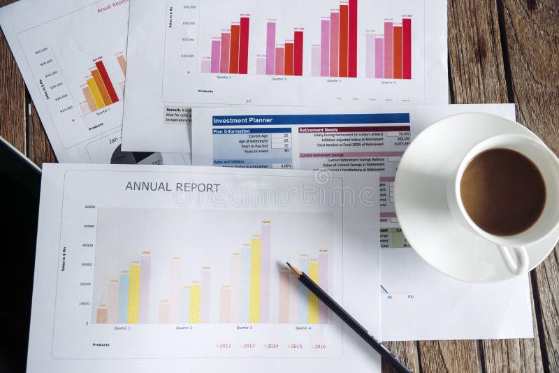 Excel graph with Spreadsheet Document showing Information Financial Startup Concept. Financial Planning making Accounting Database royalty free stock photos