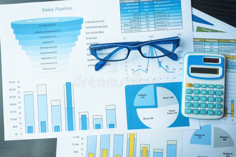Excel graph with Spreadsheet Document showing Information Financial Startup Concept. Financial Planning making Accounting Database royalty free stock photo