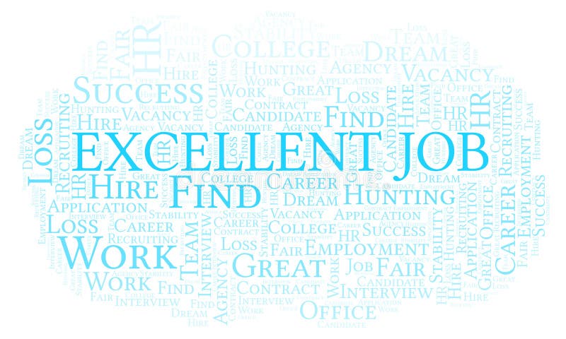 Excellent Job Word Cloud Stock Illustration Illustration Of Card