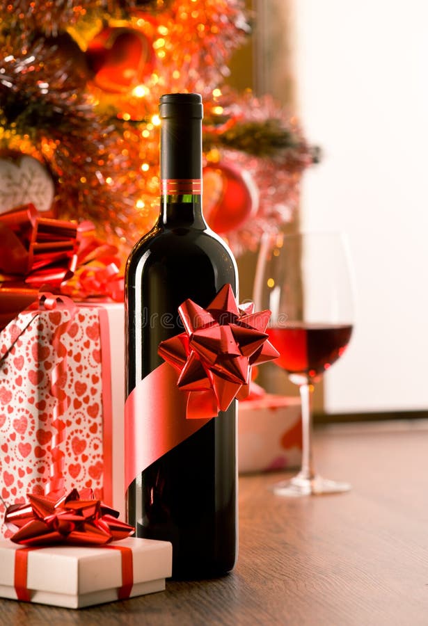 Excellent wine bottle gift royalty free stock photo Excellent wine bottle gift royalty free stock photo