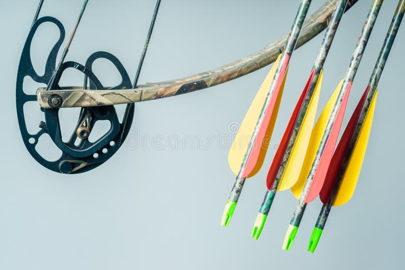 Compound Bow Excenter Wheel & Arrows Stock Photo - Image of arms ...