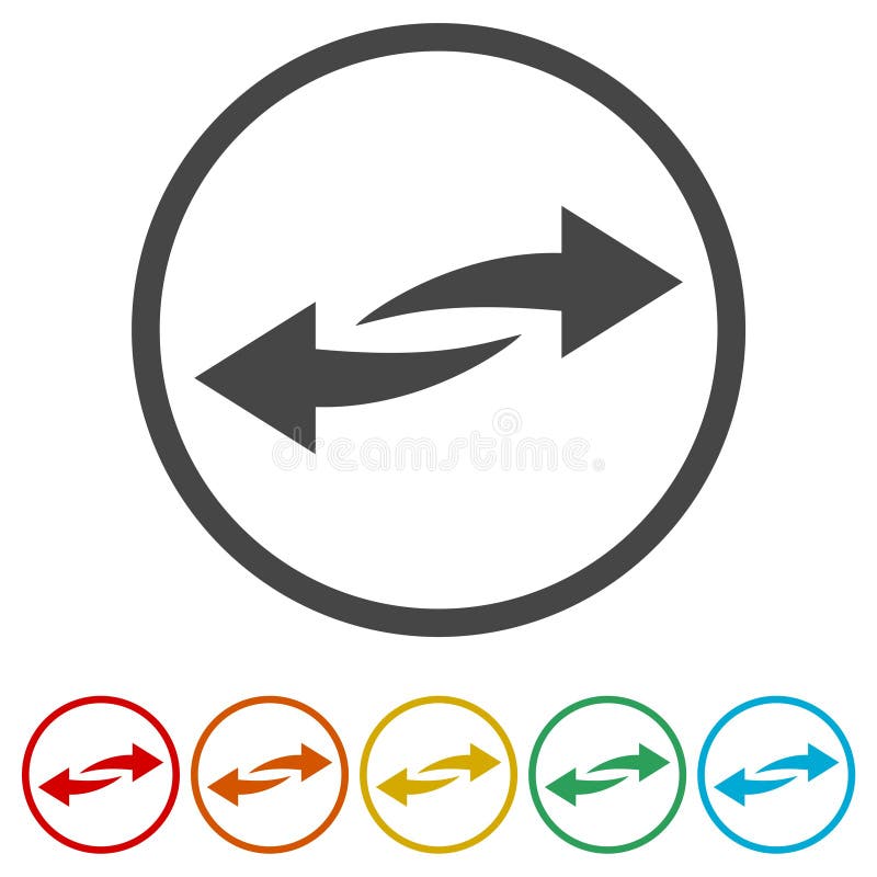 Exchange arrow icon, Reload vector icon, 6 Colors Included stock illustration
