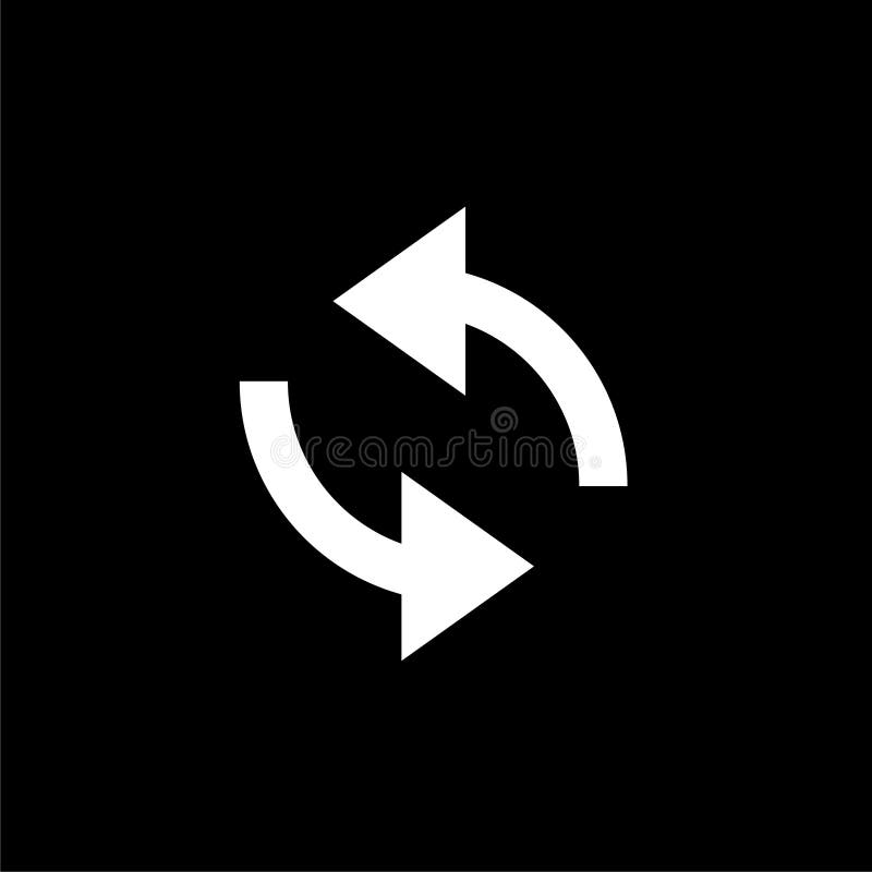 Exchange arrow transfer icon isolated on black background vector illustration
