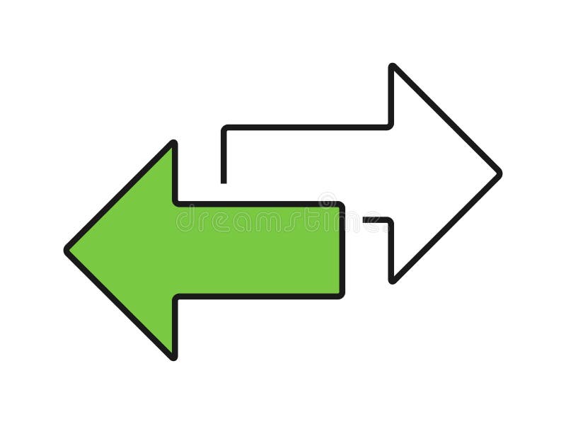 Exchange arrow transfer icon, logo. Vector isloated on white background royalty free illustration