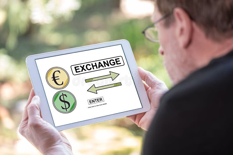 Exchange Concept on a Tablet Stock Photo Image of online, trade