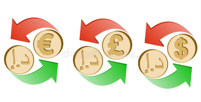 Exchange Dirham To Euro Pound Sterling And Dollar Stock Vector exchange-dirham-to-euro-pound-sterling-and-dollar-stock-vector