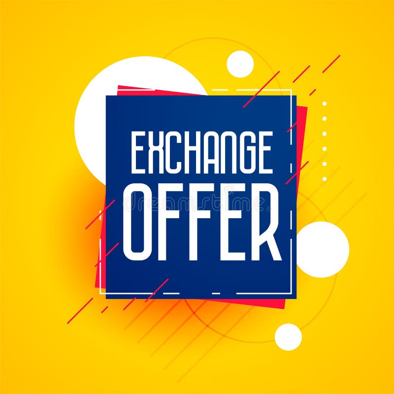 Exchange Offer Discount Banner Design Template Stock Vector