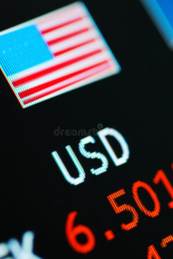 Video shows exchange rates for Usd currency; blurred