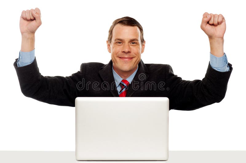Excited businessman celebrating success royalty free stock image Excited businessman celebrating success royalty free stock image