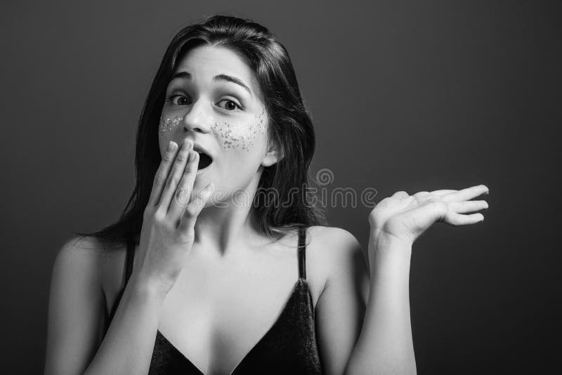 Excited young woman super sale wow emotion stock photos Excited young woman super sale wow emotion stock photos