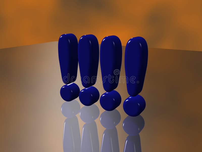 Big blue exclamation mark stock illustration. Illustration of point