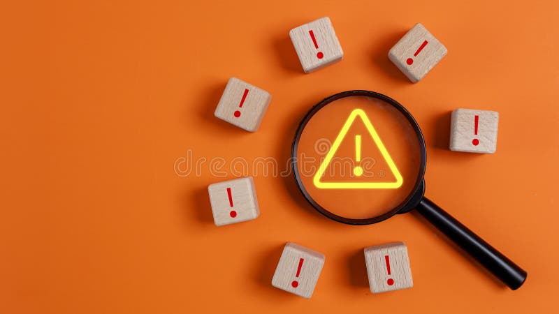 Exclamation mark caution sign and exclamation mark icon for internet network security, Caution warning sign for notification error royalty free stock images