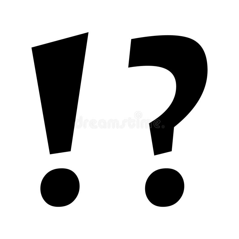 Exclamation mark and question mark icons, unique exclamation and question marks, cute exclamation and question marks. stock illustration