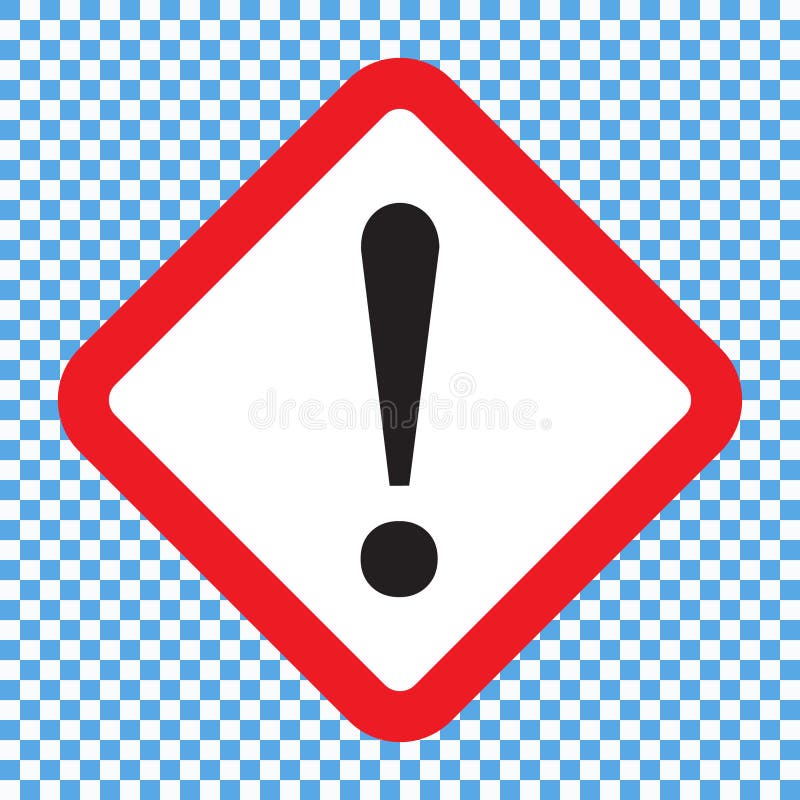 Exclamation Mark, Square Hazard Warning Symbol, Vector Icon Stock