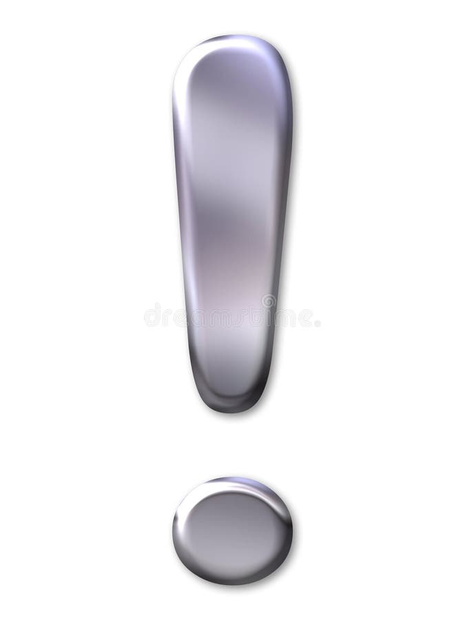 Exclamation mark â€“ silver bevel royalty free illustration