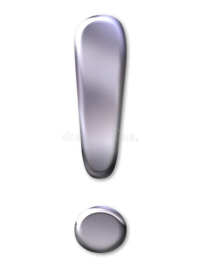 Exclamation mark â€“ silver bevel