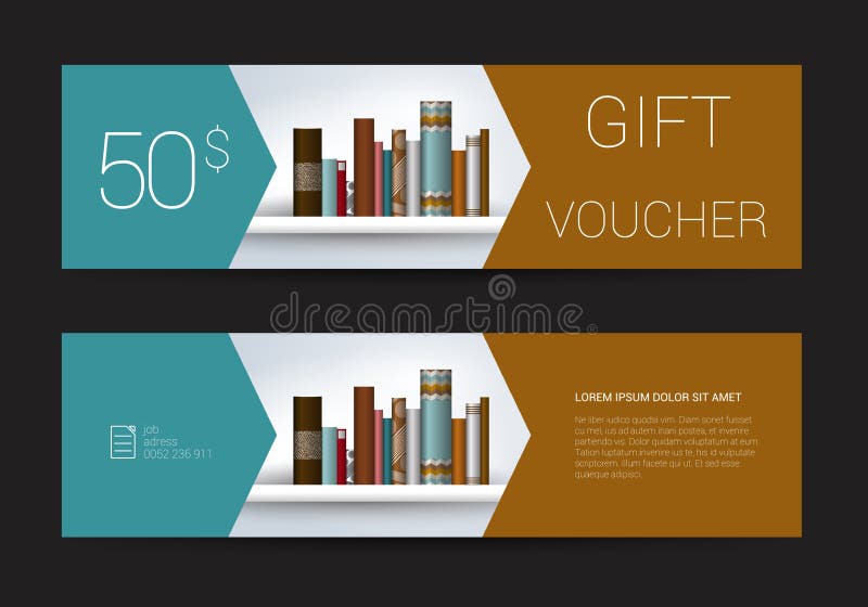 Excllusive Book Store Gift Voucher Template. Simply Modern Design