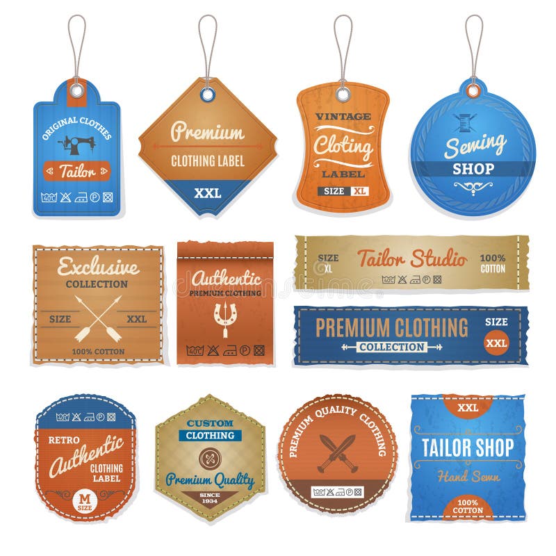 Exclusive Clothing Labels Set royalty free illustration