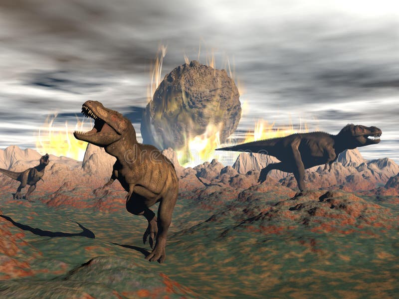 Exctinction del dinosaurio del tiranosaurio - 3D rinden