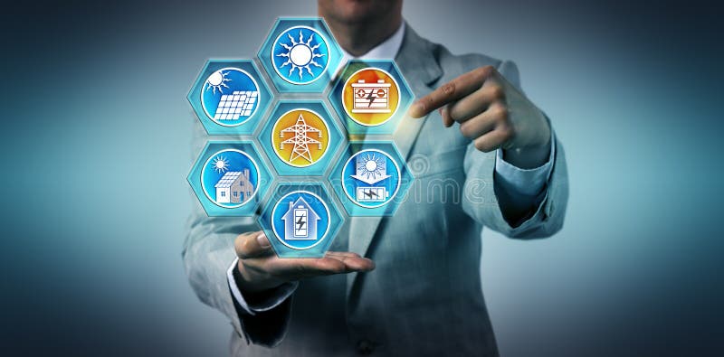 Executive Offers Large-Size Energy Storage For PV royalty free stock photo Executive Offers Large-Size Energy Storage For PV royalty free stock photo